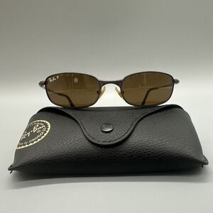 Ray-Ban RB3162 Sleek 012/47 Sunglasses Brown Metal 52-19 Flex Hinge Polarized